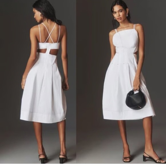 By Anthropologie Strappy Square-Neck
Apron Midi Dress NWOT - Picture 4 of 9